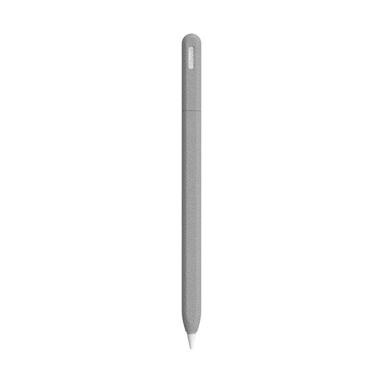 For Apple Pencil 2 LOVE MEI Frosted Leather Texture Silicone Protective Pen Case(Grey) - Pencil Accessories by LOVE MEI | Online Shopping South Africa | PMC TechLife
