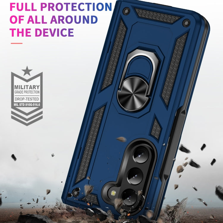 For Samsung Galaxy Z Fold5 Shockproof TPU + PC Phone Case with Protective Strap(Royal Blue) - free shipping - PMC TechLife - Order now!