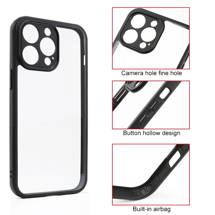 For iPhone 14 Pro Max Frosted TPU + Transparent PC Phone Case(Black) - iPhone 14 Pro Max Cases by PMC TechLife | Online Shopping South Africa | PMC TechLife | Buy Now Pay Later Mobicred