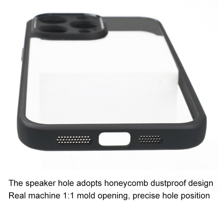 For iPhone 14 Pro Max Frosted TPU + Transparent PC Phone Case(Black) - iPhone 14 Pro Max Cases by PMC TechLife | Online Shopping South Africa | PMC TechLife | Buy Now Pay Later Mobicred