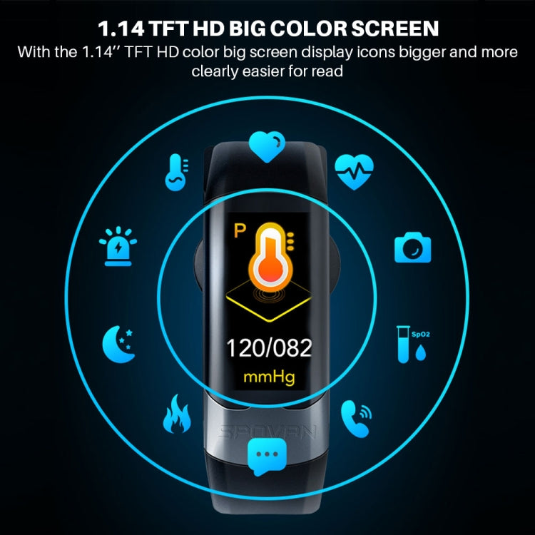 SPOVAN H02 1.14 inch TFT HD Screen Smart Bracelet Supports Blood Oxygen Monitoring/Sleep Monitoring(Blue) - free shipping - PMC TechLife - Order now!