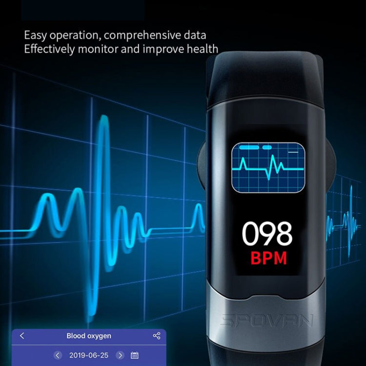 SPOVAN H02 1.14 inch TFT HD Screen Smart Bracelet Supports Blood Oxygen Monitoring/Sleep Monitoring(Black) - free shipping - PMC TechLife - Order now!