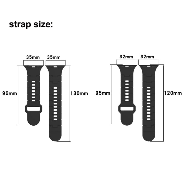 For Apple Watch SE 2023 44mm Square Buckle Armor Style Silicone Watch Band(Plating Silver) - Watch Bands by PMC TechLife | Online Shopping South Africa | PMC TechLife