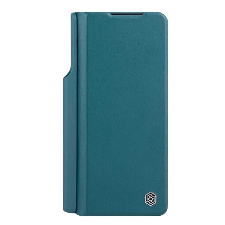 For Samsung Galaxy Z Fold5 NILLKIN QIN Series Pro Sliding Camera Cover Design Leather Phone Case(Cyan) - free shipping - PMC TechLife - Order now!