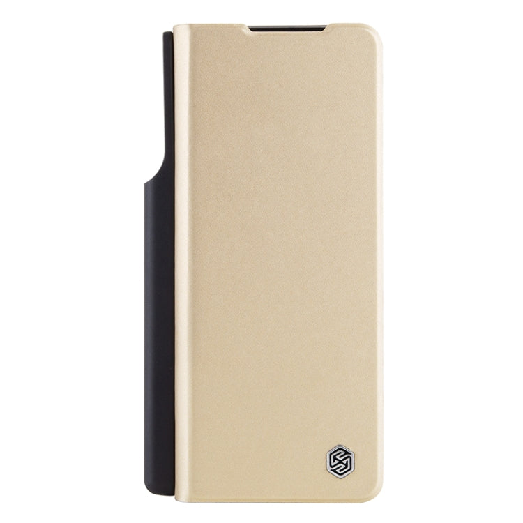 For Samsung Galaxy Z Fold5 NILLKIN QIN Series Pro Sliding Camera Cover Design Leather Phone Case(Gold) - free shipping - PMC TechLife - Order now!