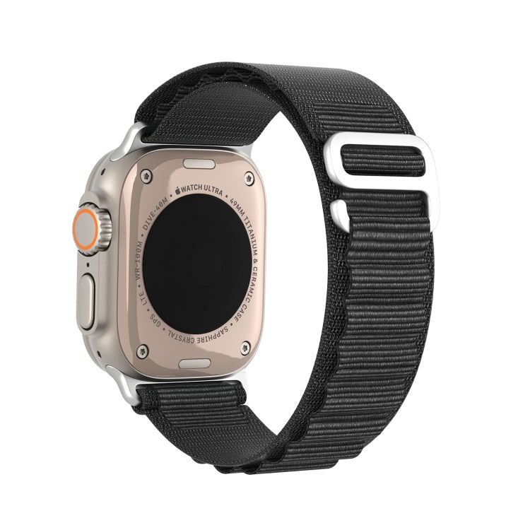 For Apple Watch Series 8 45mm  DUX DUCIS GS Series Nylon Loop Watch Band(Black) - Watch Bands by DUX DUCIS | Online Shopping South Africa | PMC TechLife | Buy Now Pay Later Mobicred