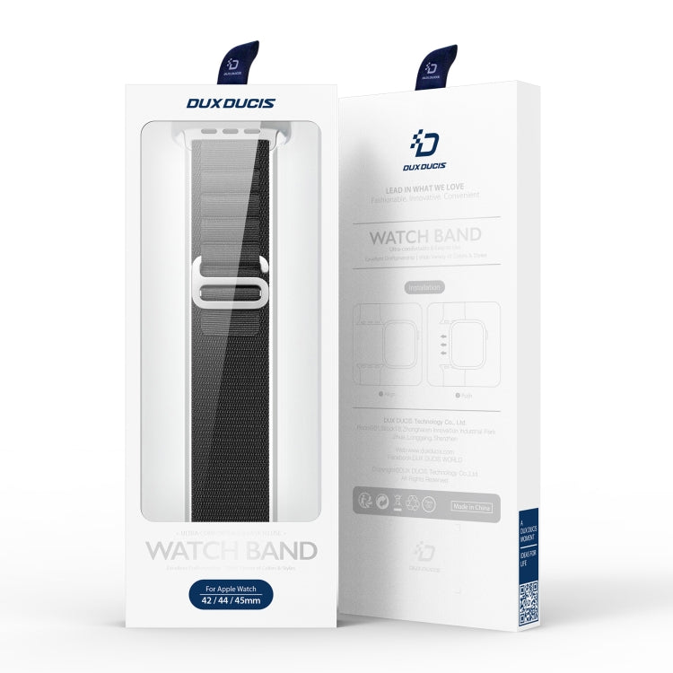 For Apple Watch Series 8 45mm  DUX DUCIS GS Series Nylon Loop Watch Band(Black) - Watch Bands by DUX DUCIS | Online Shopping South Africa | PMC TechLife | Buy Now Pay Later Mobicred