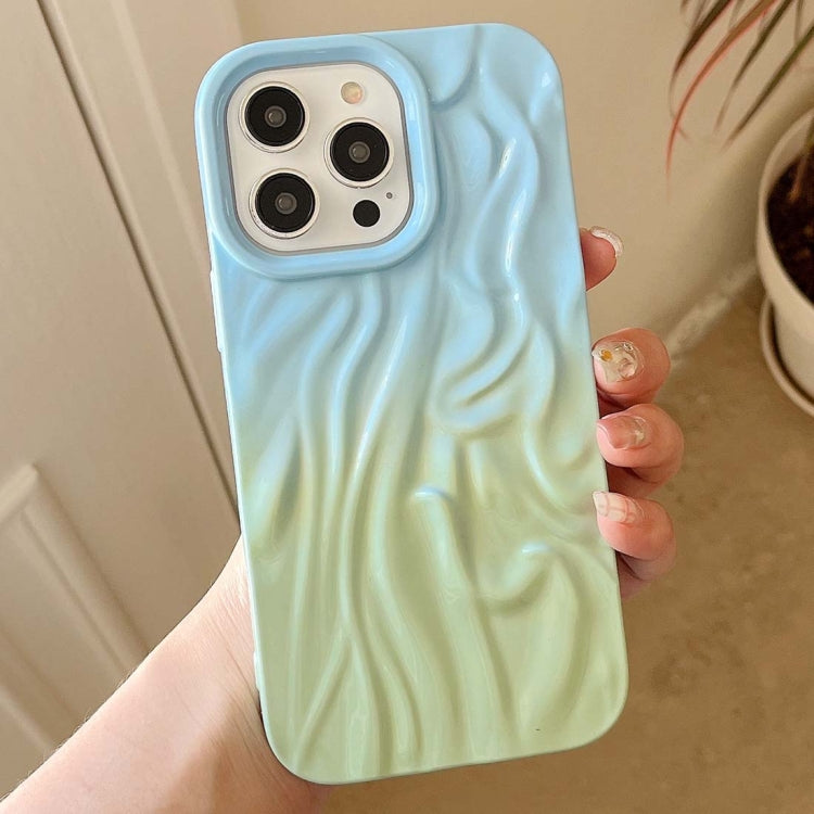 For iPhone 14 Wrinkle Gradient Oily Feel TPU Phone Case(Blue Green) - free shipping - PMC TechLife - Order now!
