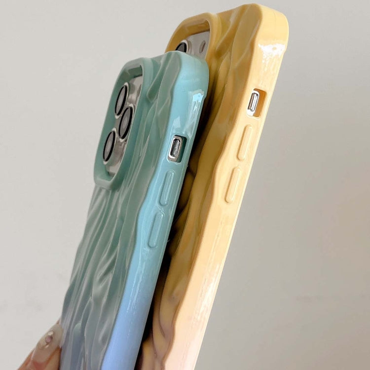 For iPhone 14 Wrinkle Gradient Oily Feel TPU Phone Case(Blue Green) - free shipping - PMC TechLife - Order now!