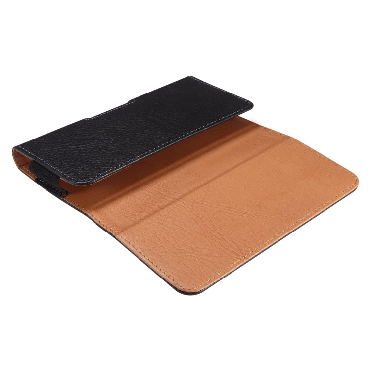 For 6.7-6.9 inch Phone Litchi Texture Iron Clip Back Buckle Waist-mounted Phone Case Horizontal Plate(Black) - free shipping - PMC TechLife - Order now!