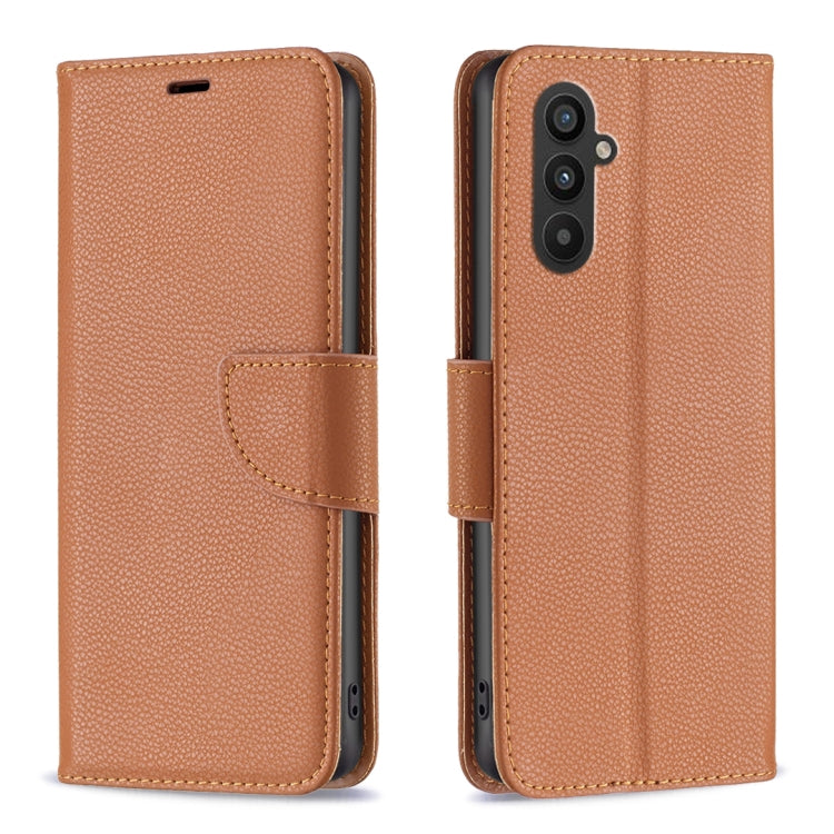 For Samsung Galaxy A25 5G Litchi Texture Pure Color Flip Leather Phone Case(Brown) - free shipping - PMC TechLife - Order now!