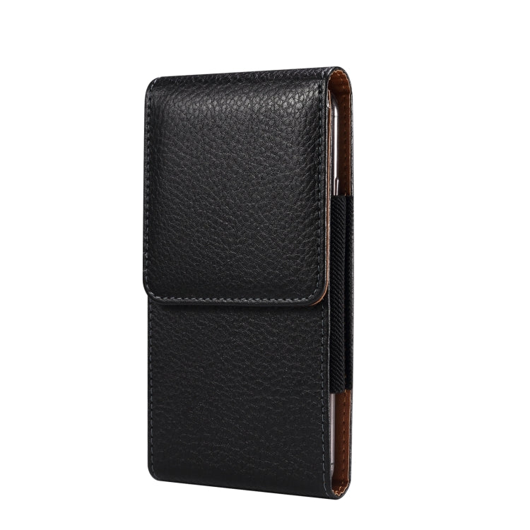 For 6.7-6.9 inch Phone Litchi Texture Iron Clip Back Buckle Waist-mounted Phone Case Vertical Plate(Black) - free shipping - PMC TechLife - Order now!
