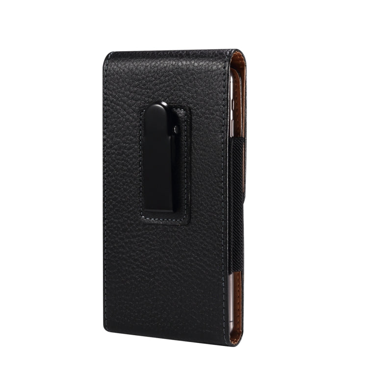For 6.7-6.9 inch Phone Litchi Texture Iron Clip Back Buckle Waist-mounted Phone Case Vertical Plate(Black) - free shipping - PMC TechLife - Order now!