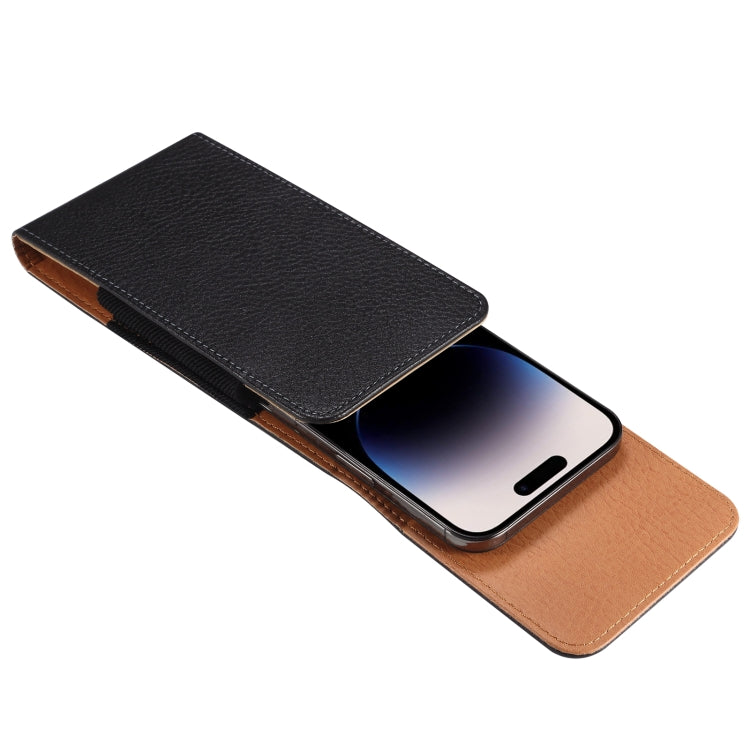 For 6.7-6.9 inch Phone Litchi Texture Iron Clip Back Buckle Waist-mounted Phone Case Vertical Plate(Black) - free shipping - PMC TechLife - Order now!