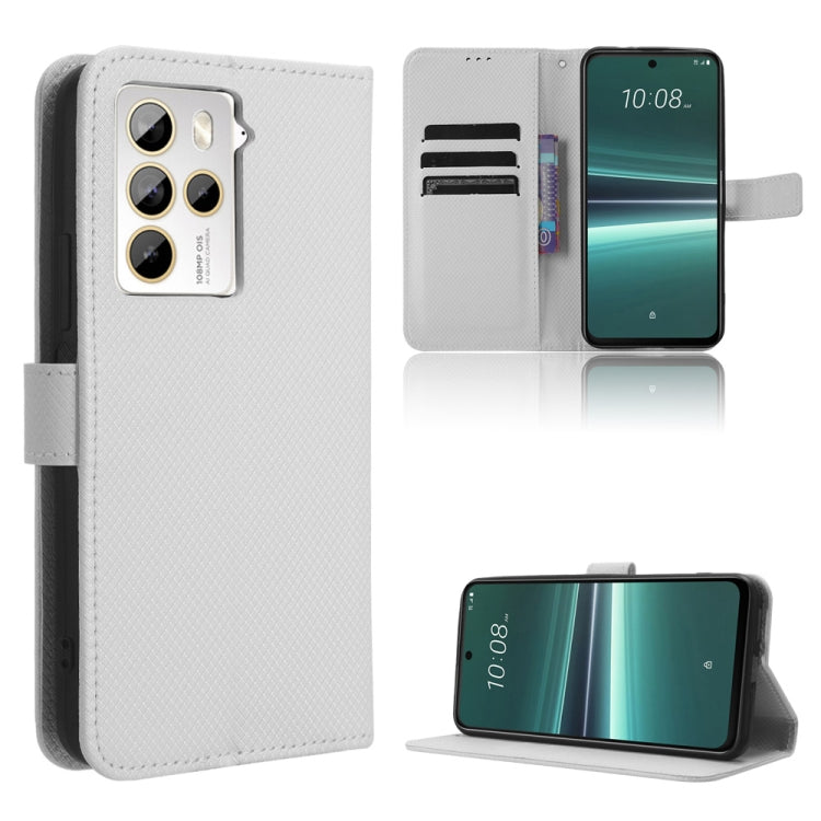 For HTC U23 / U23 Pro Diamond Texture Leather Phone Case(White) - free shipping - PMC TechLife - Order now!
