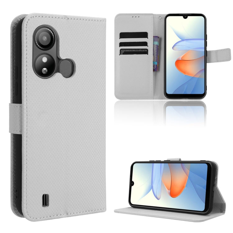 For ZTE Blade L220 Diamond Texture Leather Phone Case(White) - free shipping - PMC TechLife - Order now!