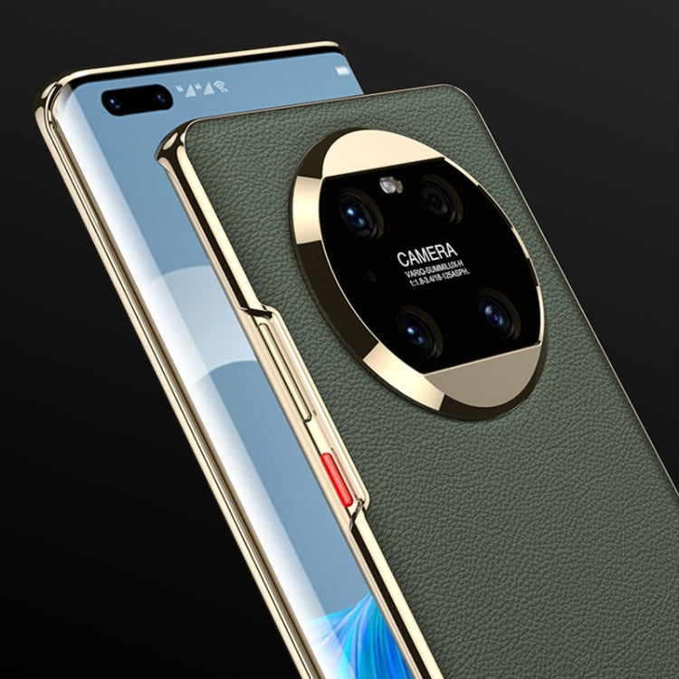 For Huawei Mate 40 Pro GKK Electroplating Leather Surface Phone Case(Green) - Huawei Cases by GKK | Online Shopping South Africa | PMC TechLife | Buy Now Pay Later Mobicred