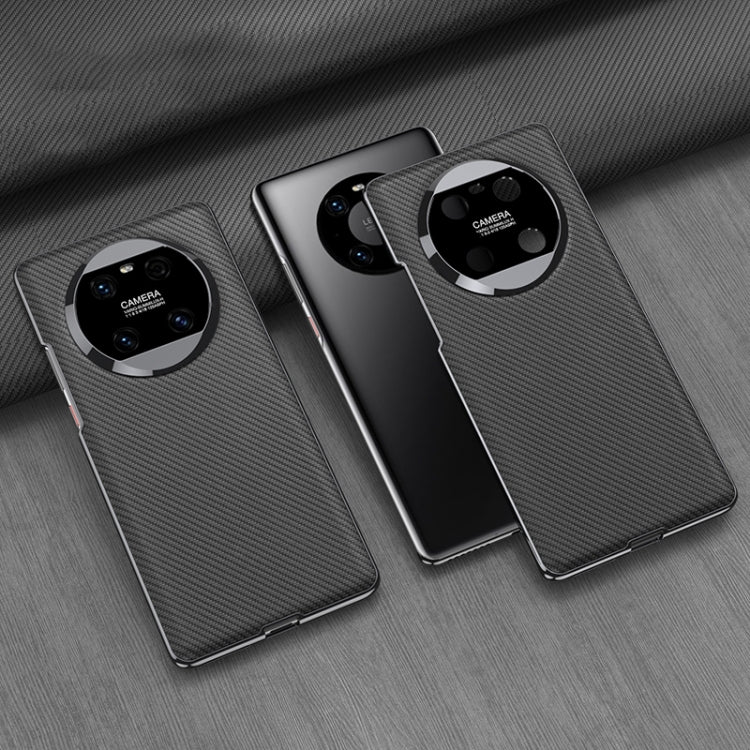 For Huawei Mate 40 GKK Electroplating Leather Surface Phone Case(Carbon Fiber) - Huawei Cases by GKK | Online Shopping South Africa | PMC TechLife