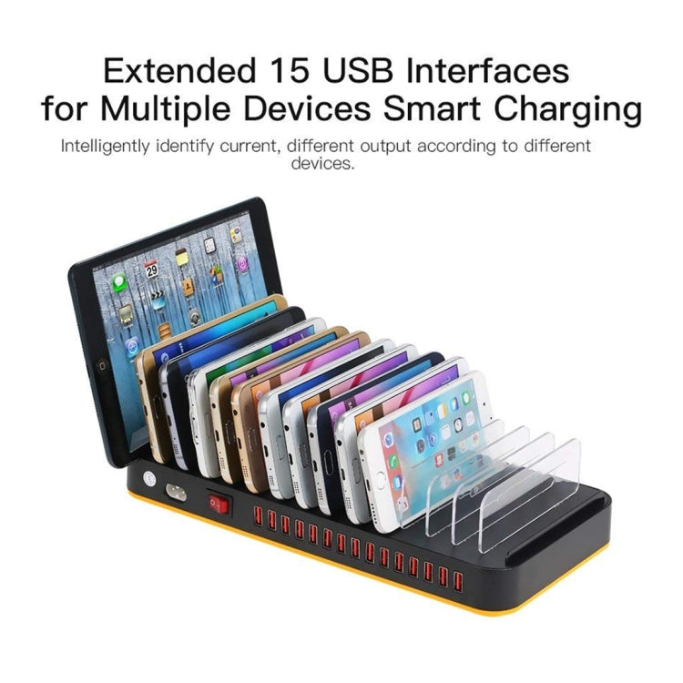 WLX-815P 180W 15 Ports USB Fast Charging Dock Smart Charger with Holder, AU Plug - free shipping - PMC TechLife - Order now!