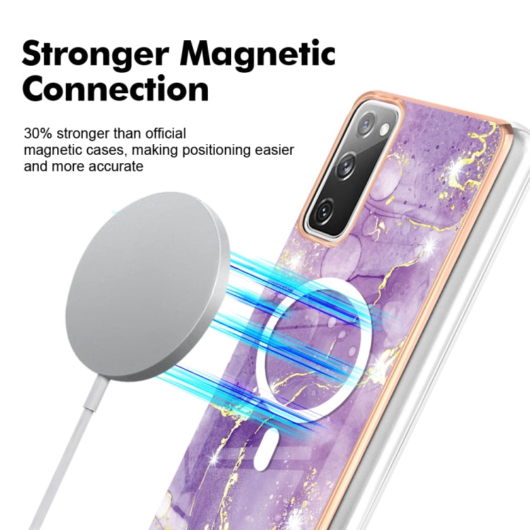 For Samsung Galaxy S20 FE 5G&4G / S20 Lite / S20 Fan Edition Marble Pattern Dual-side IMD Magsafe TPU Phone Case(Purple 002) - Galaxy S20 FE Cases by PMC TechLife | Online Shopping South Africa | PMC TechLife