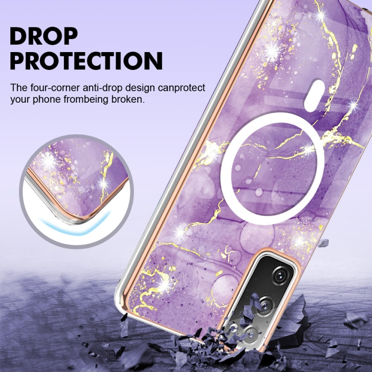 For Samsung Galaxy S20 FE 5G&4G / S20 Lite / S20 Fan Edition Marble Pattern Dual-side IMD Magsafe TPU Phone Case(Purple 002) - Galaxy S20 FE Cases by PMC TechLife | Online Shopping South Africa | PMC TechLife