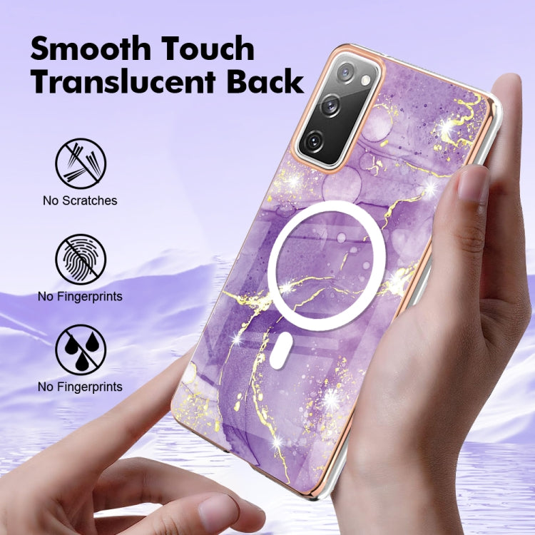 For Samsung Galaxy S20 FE 5G&4G / S20 Lite / S20 Fan Edition Marble Pattern Dual-side IMD Magsafe TPU Phone Case(Purple 002) - Galaxy S20 FE Cases by PMC TechLife | Online Shopping South Africa | PMC TechLife