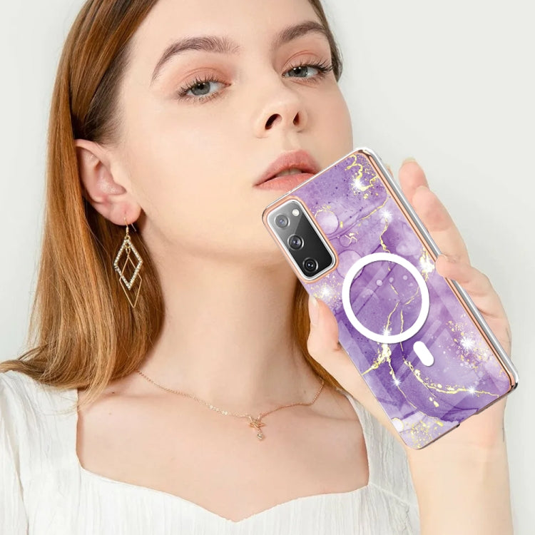 For Samsung Galaxy S20 FE 5G&4G / S20 Lite / S20 Fan Edition Marble Pattern Dual-side IMD Magsafe TPU Phone Case(Purple 002) - Galaxy S20 FE Cases by PMC TechLife | Online Shopping South Africa | PMC TechLife