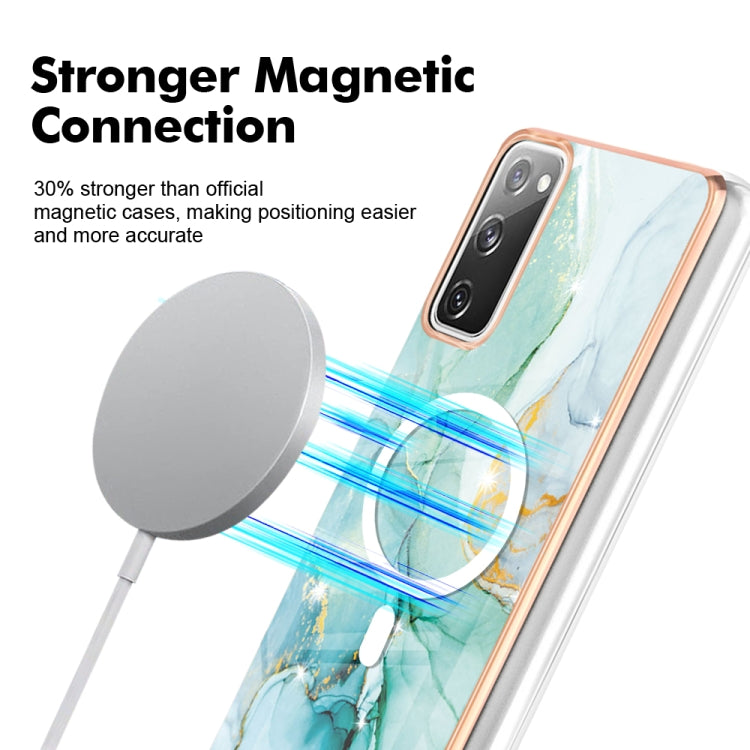 For Samsung Galaxy S20 FE 5G&4G / S20 Lite / S20 Fan Edition Marble Pattern Dual-side IMD Magsafe TPU Phone Case(Green 003) - Galaxy S20 FE Cases by PMC TechLife | Online Shopping South Africa | PMC TechLife
