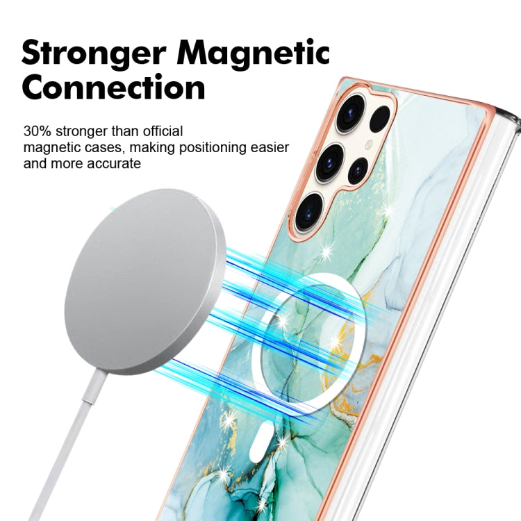 For Samsung Galaxy S23 Ultra 5G Marble Pattern Dual-side IMD Magsafe TPU Phone Case(Green 003) - Galaxy S23 Ultra 5G Cases by PMC TechLife | Online Shopping South Africa | PMC TechLife