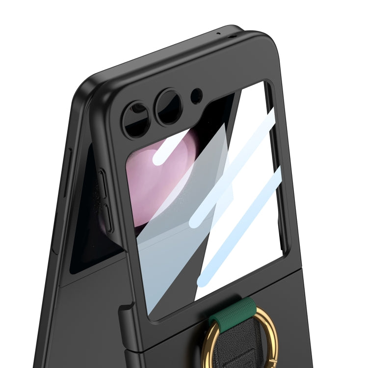 For Samsung Galaxy Z Flip5 GKK Integrated Ultrathin Shockproof Phone Case with Ring Wrist Strap(Carbon Fiber) - Galaxy Z Flip5 Cases by GKK | Online Shopping South Africa | PMC TechLife