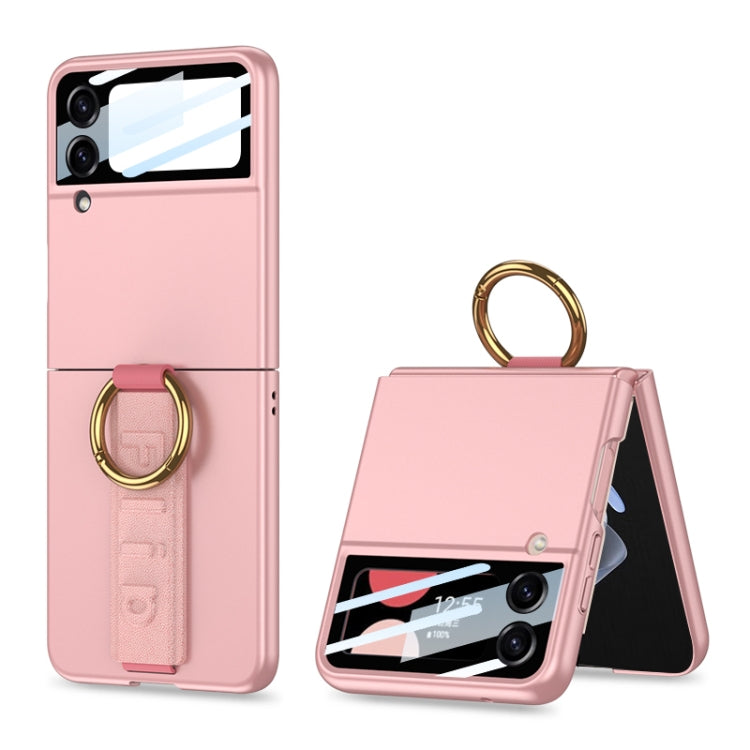 For Samsung Galaxy Z Flip4 5G GKK Integrated Ultrathin Shockproof Phone Case with Ring Wrist Strap(Pink) - Galaxy Z Flip4 5G Cases by GKK | Online Shopping South Africa | PMC TechLife