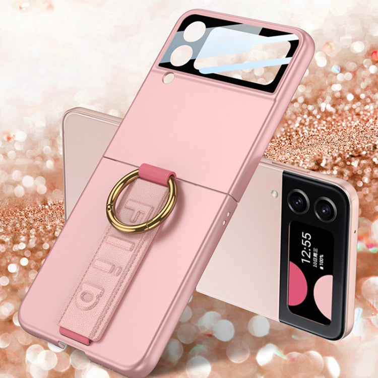 For Samsung Galaxy Z Flip4 5G GKK Integrated Ultrathin Shockproof Phone Case with Ring Wrist Strap(Pink) - Galaxy Z Flip4 5G Cases by GKK | Online Shopping South Africa | PMC TechLife