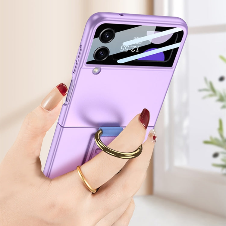 For Samsung Galaxy Z Flip3 5G GKK Integrated Ultrathin Shockproof Phone Case with Ring Wrist Strap(Pink) - Galaxy Phone Cases by GKK | Online Shopping South Africa | PMC TechLife | Buy Now Pay Later Mobicred