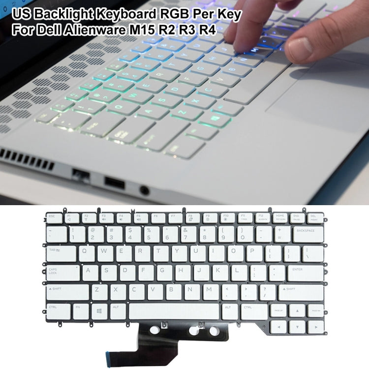 For Dell Alienware M15 / R3 / R4 US Version RGB Backlight Laptop Keyboard(White 0Y00RH) - Dell Spare Parts by PMC TechLife | Online Shopping South Africa | PMC TechLife