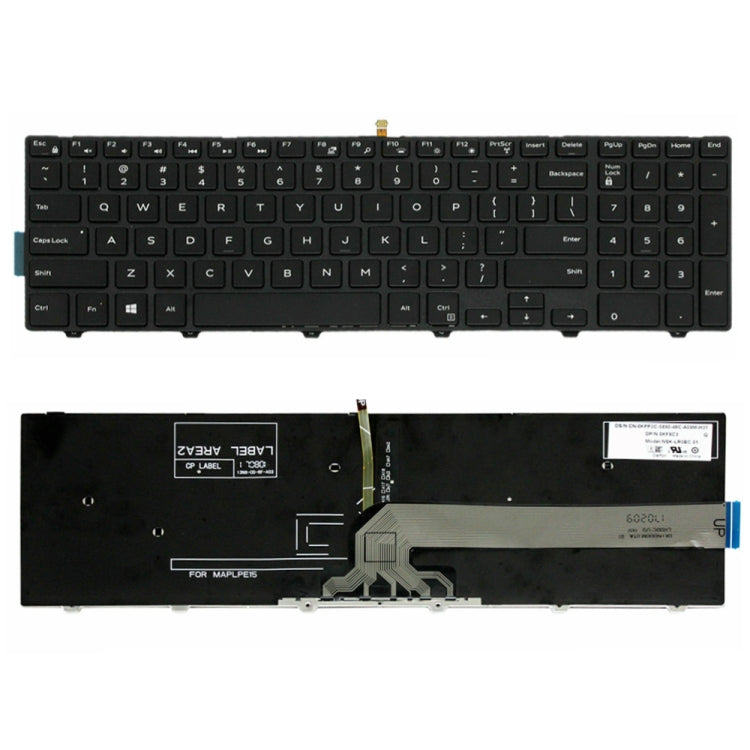 Backlight Laptop Keyboard For Dell 15-9550 / 15-3000 / 15-5542(White Word) - Dell Spare Parts by PMC TechLife | Online Shopping South Africa | PMC TechLife | Buy Now Pay Later Mobicred