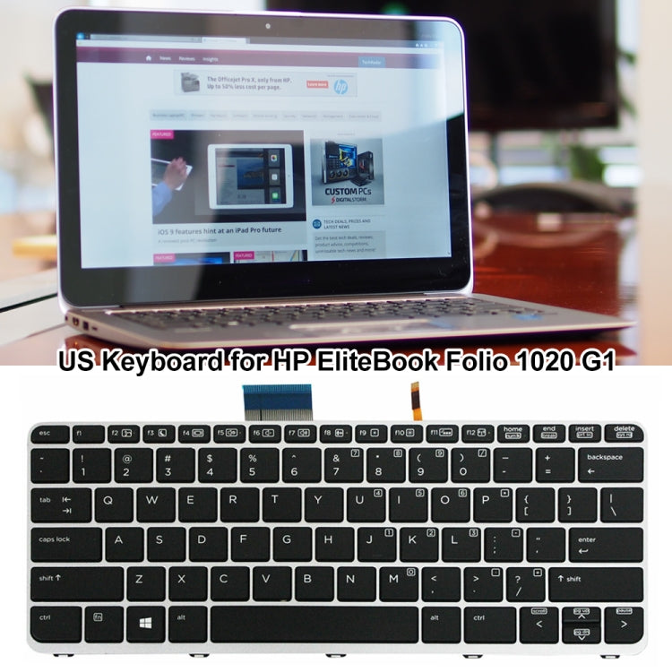 For HP Elitebook 1020 G1 US Version Laptop Backlight Keyboard - HP Spare Parts by PMC TechLife | Online Shopping South Africa | PMC TechLife