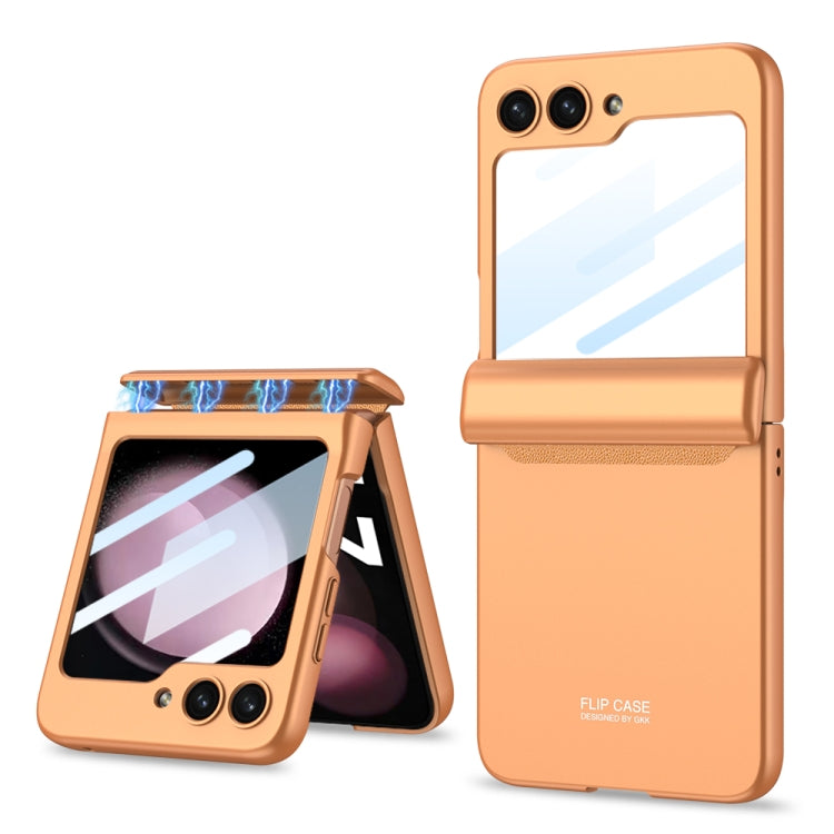 For Samsung Galaxy Z Flip5 GKK Integrated Magnetic Full Coverage Folding Phone Case(Orange) - Galaxy Z Flip5 Cases by GKK | Online Shopping South Africa | PMC TechLife | Buy Now Pay Later Mobicred