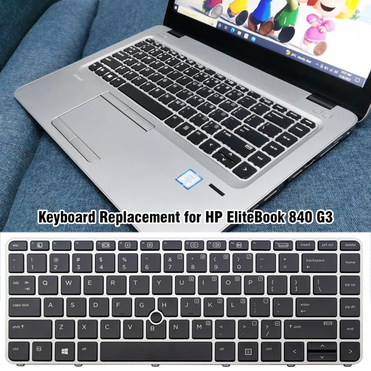 For HP EliteBook 840 G3 Fingerless US Version Laptop Backlight Keyboard - HP Spare Parts by PMC TechLife | Online Shopping South Africa | PMC TechLife | Buy Now Pay Later Mobicred