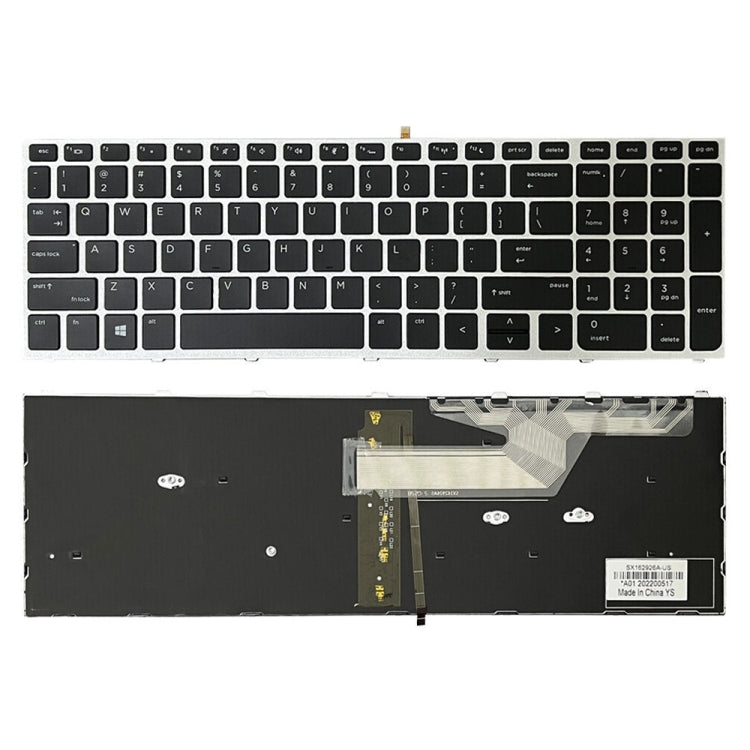 For HP ProBook 650 G4 Silver Frame US Version Laptop Backlight Keyboard - HP Spare Parts by PMC TechLife | Online Shopping South Africa | PMC TechLife | Buy Now Pay Later Mobicred