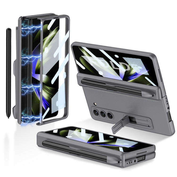 For Samsung Galaxy Z Fold5 GKK Full Coverage Magnetic Fold Hinge Phone Case with Pen Slots(Grey) - free shipping - PMC TechLife - Order now!