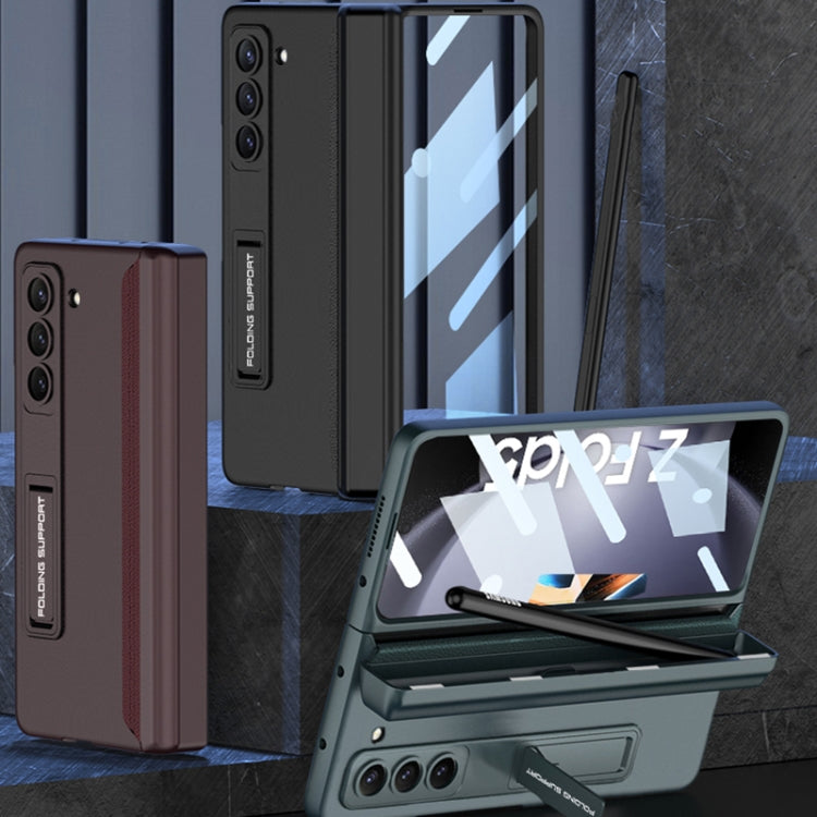 For Samsung Galaxy Z Fold5 GKK Integrated Magnetic Full Coverage Phone Flip Case with Pen Box(Silver) - Galaxy Z Fold5 Cases by GKK | Online Shopping South Africa | PMC TechLife | Buy Now Pay Later Mobicred