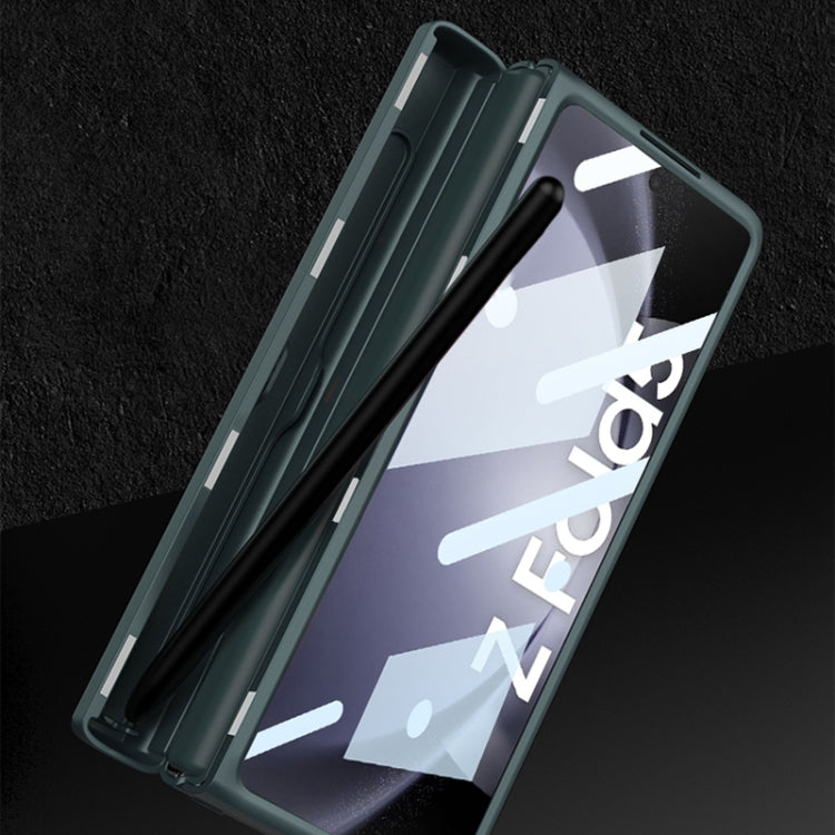 For Samsung Galaxy Z Fold5 GKK Integrated Magnetic Full Coverage Phone Flip Case with Pen Box(Night Green) - Galaxy Z Fold5 Cases by GKK | Online Shopping South Africa | PMC TechLife | Buy Now Pay Later Mobicred