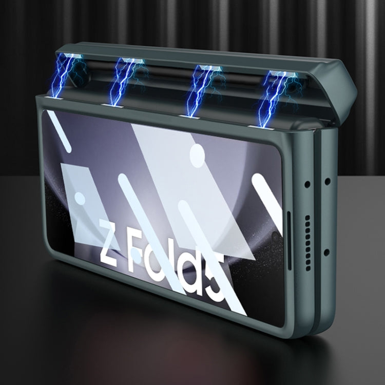 For Samsung Galaxy Z Fold5 GKK Integrated Magnetic Full Coverage Phone Flip Case with Pen Box(Night Green) - Galaxy Z Fold5 Cases by GKK | Online Shopping South Africa | PMC TechLife | Buy Now Pay Later Mobicred