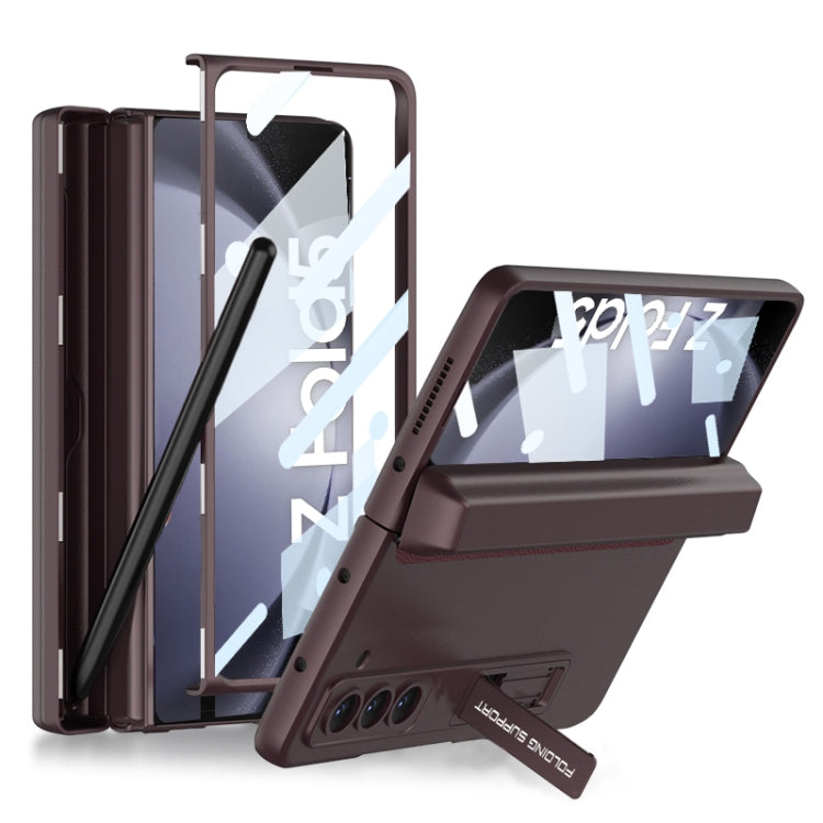 For Samsung Galaxy Z Fold5 GKK Magnetic Full Coverage Phone Flip Case with Pen Box(Wine Red) - Galaxy Z Fold5 Cases by GKK | Online Shopping South Africa | PMC TechLife | Buy Now Pay Later Mobicred