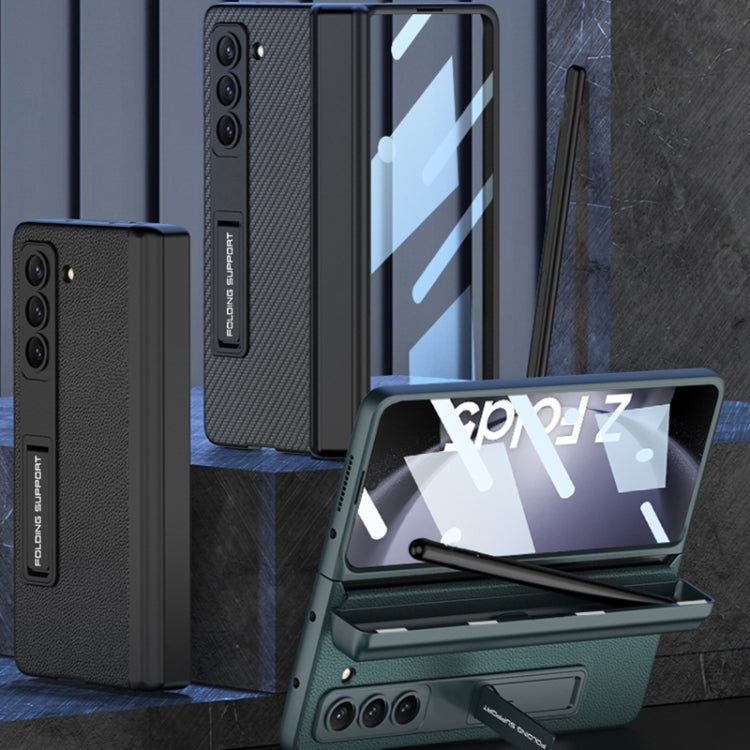 For Samsung Galaxy Z Fold5 GKK Integrated Magnetic Flip Plain Leather Phone Case with Pen Box(Silver) - free shipping - PMC TechLife - Order now!