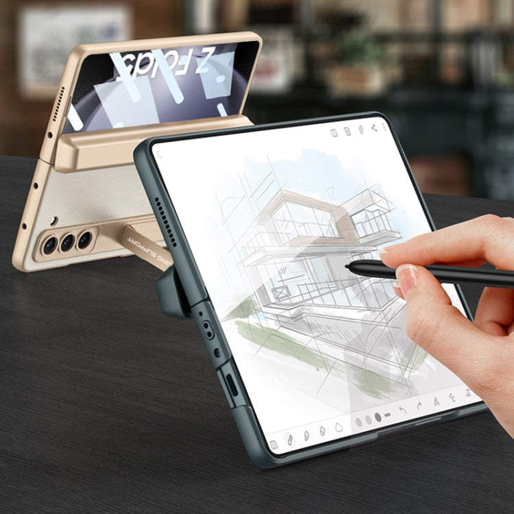 For Samsung Galaxy Z Fold5 GKK Magnetic Flip Plain Leather Phone Case with Pen Box(Black) - free shipping - PMC TechLife - Order now!