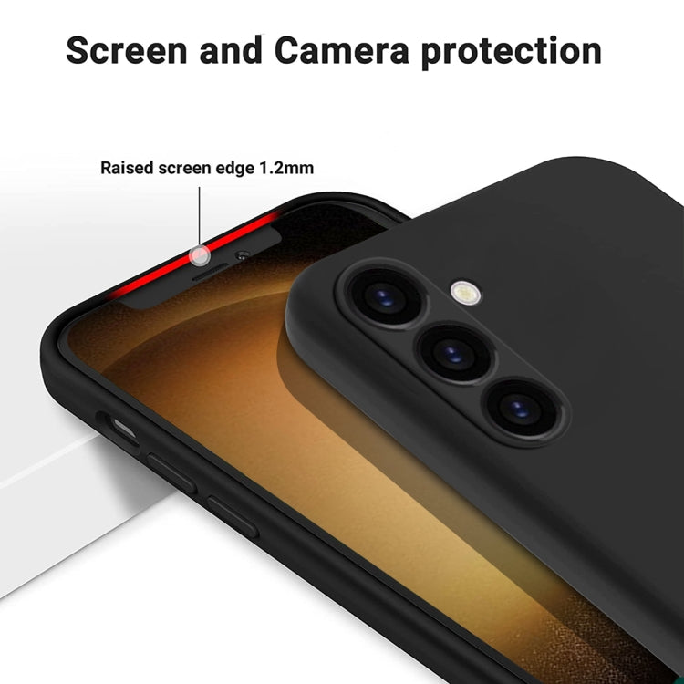 For Samsung Galaxy A05s Solid Color Liquid Silicone Dropproof Full Coverage Phone Case(Black) - Galaxy Phone Cases by PMC TechLife | Online Shopping South Africa | PMC TechLife | Buy Now Pay Later Mobicred