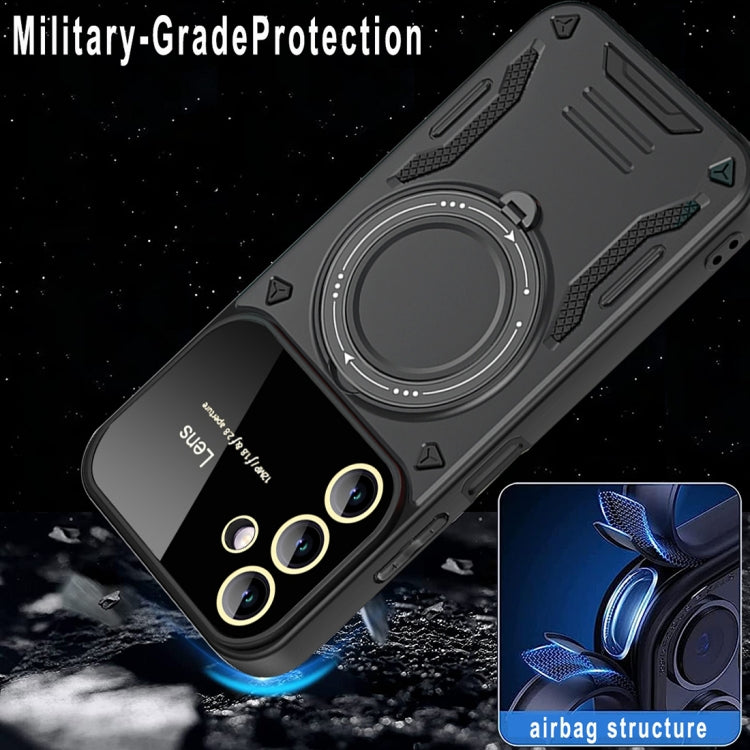 For Samsung Galaxy A14 5G Large Window MagSafe Holder Phone Case(Rose Gold) - Galaxy Phone Cases by PMC TechLife | Online Shopping South Africa | PMC TechLife