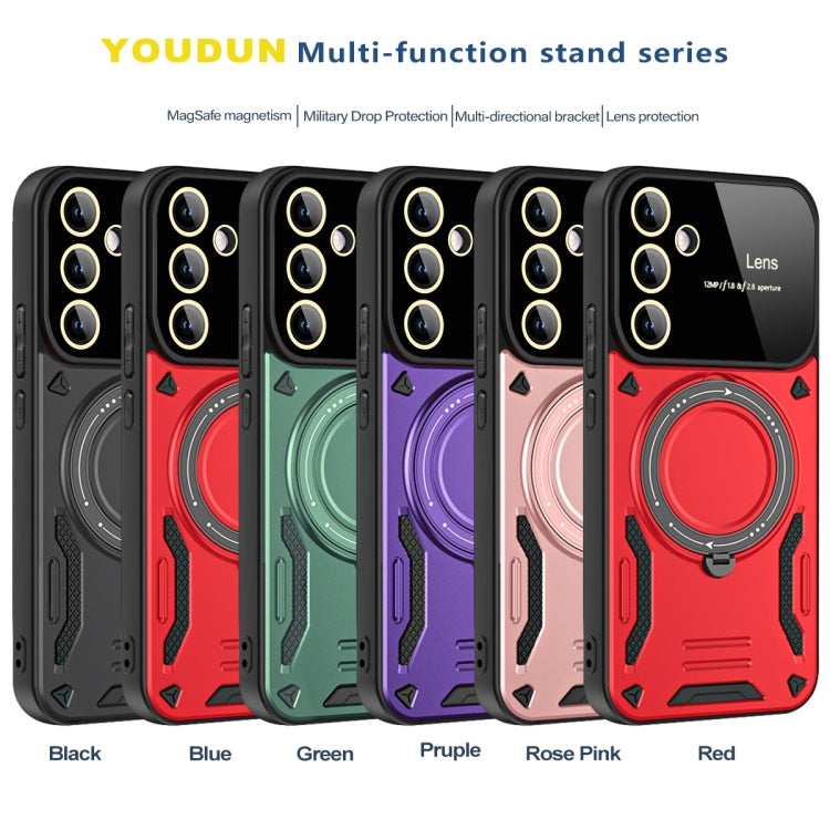 For Samsung Galaxy A34 5G Large Window MagSafe Holder Phone Case(Black) - Galaxy Phone Cases by PMC TechLife | Online Shopping South Africa | PMC TechLife