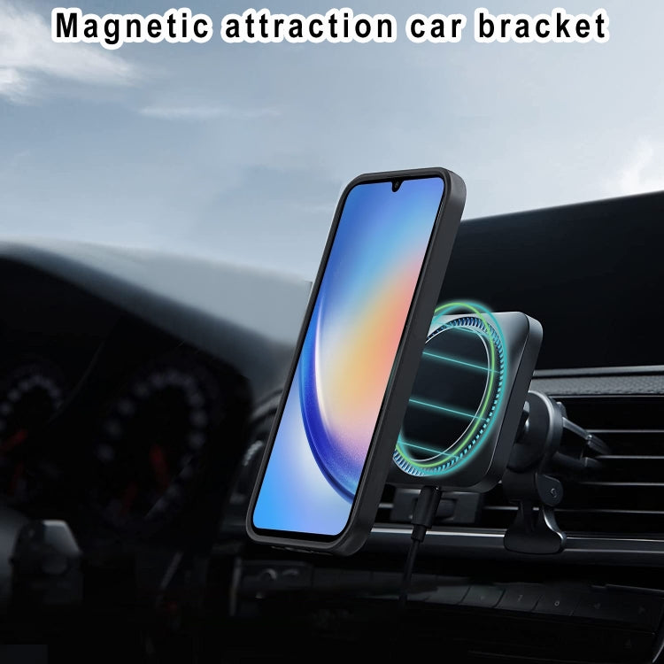 For Samsung Galaxy A34 5G Large Window MagSafe Holder Phone Case(Red) - Galaxy Phone Cases by PMC TechLife | Online Shopping South Africa | PMC TechLife